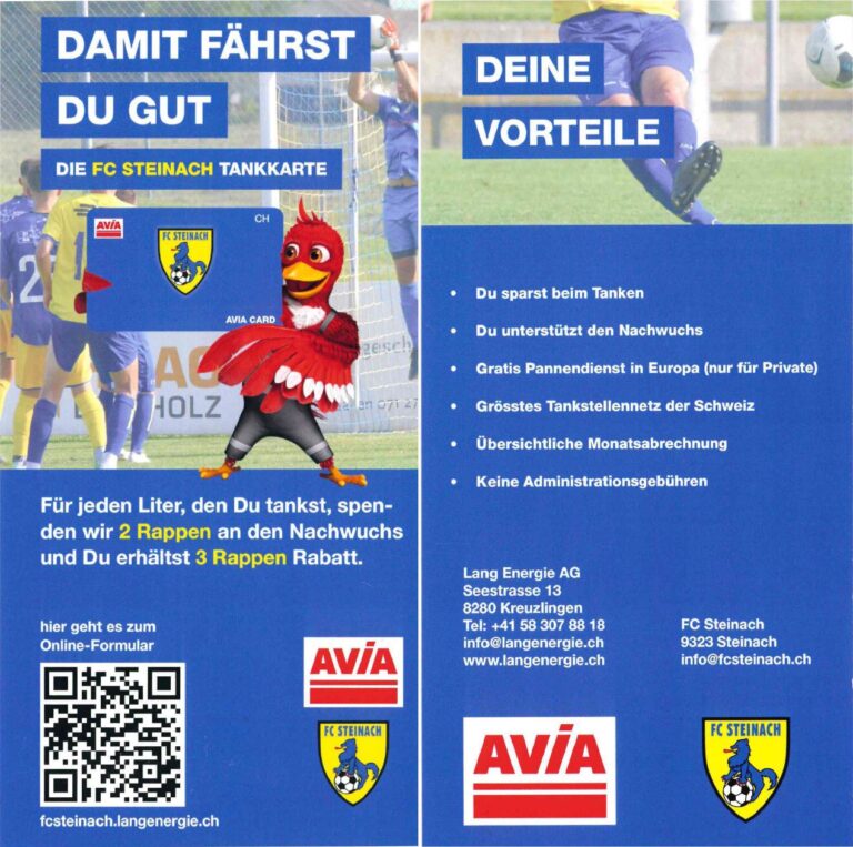 Vergünstigtes Tanken mit der FC Steinach Tankkarte